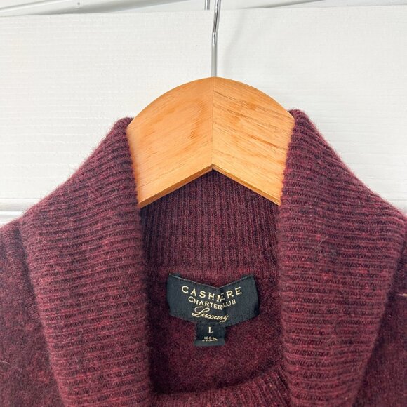 Charter Club 100% Cashmere Sleeveless Turtleneck Sweater Womens Size L Burgundy - Picture 3 of 4
